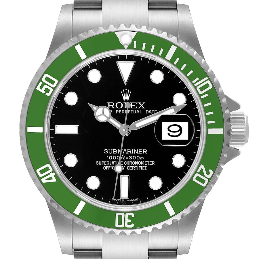 Rolex Submariner Kermit Green Bezel Steel Mens Watch 16610LV SwissWatchExpo