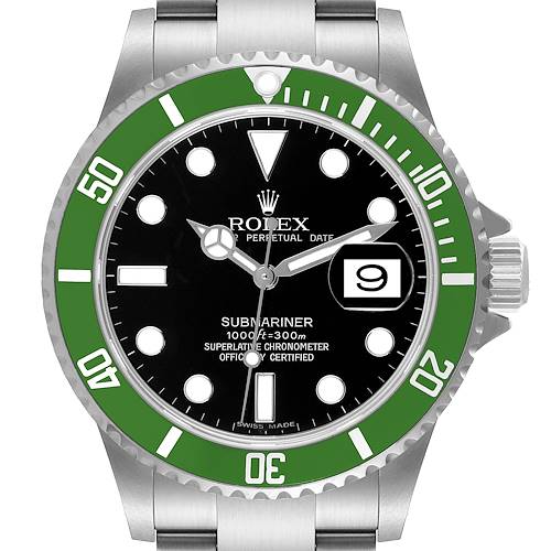 Photo of Rolex Submariner Kermit Green Bezel Steel Mens Watch 16610LV