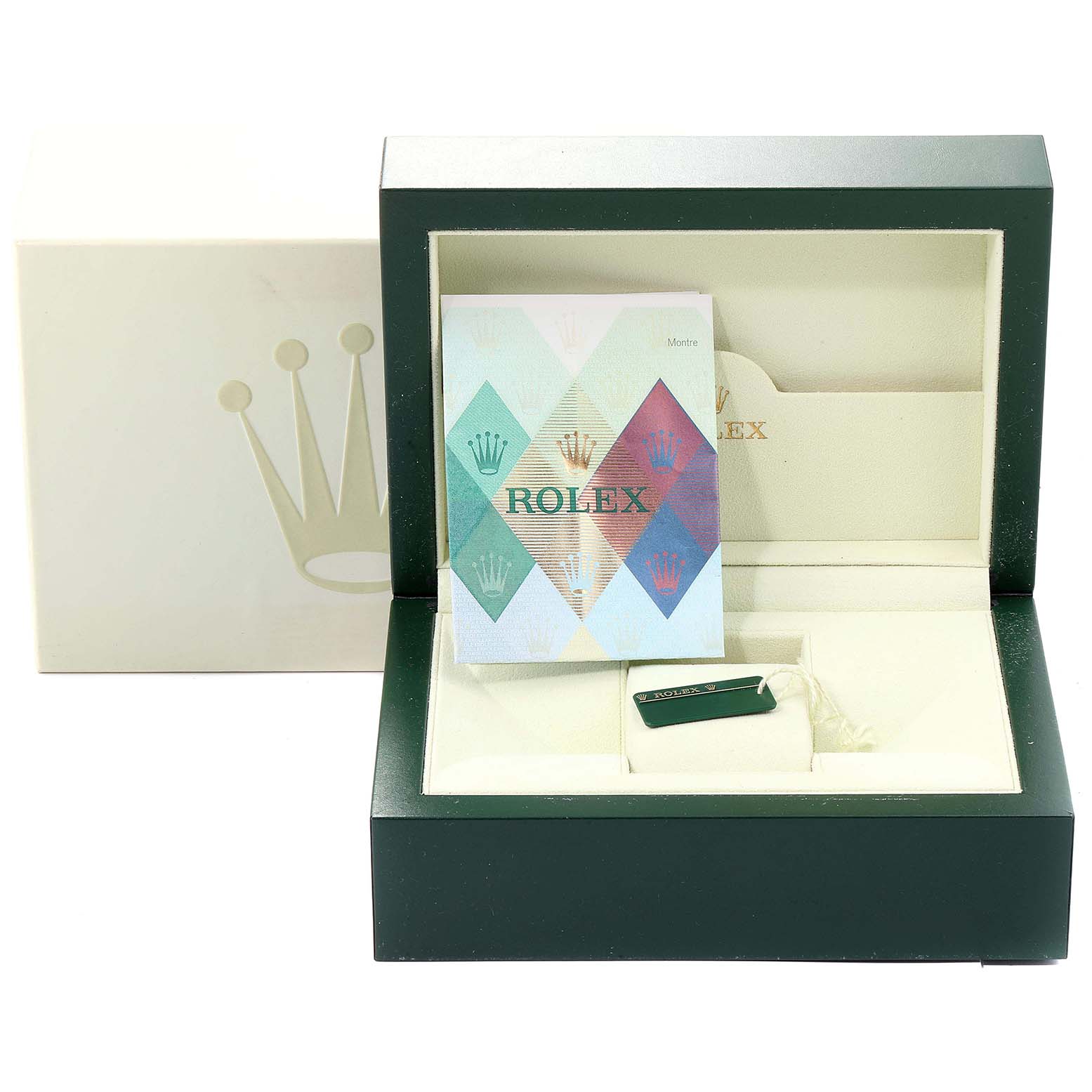 The image shows a Rolex Submariner 14060M Men
s Stainless Steel Black Dial 14060M Men
s Stainless Steel Black Dial watch box, booklet, and card holder, photographed from the front.