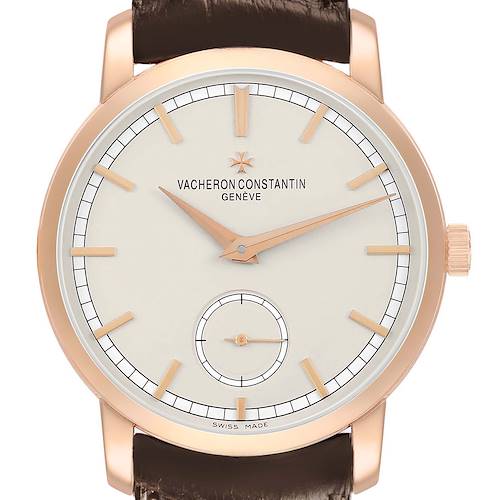 Photo of Vacheron Constantin Traditionnelle Rose Gold Silver Dial Mens Watch 82172