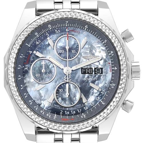 Photo of Breitling Bentley Motors GT Mother of Pearl Dial Steel Watch A13362 Box Card