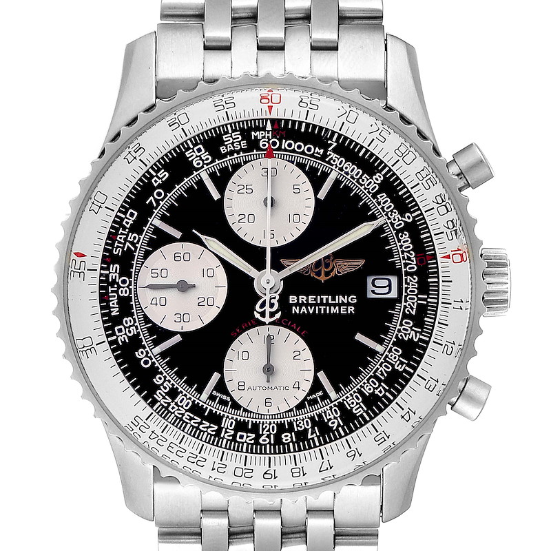 Breitling Navitimer Fighter Chronograph Steel Mens Watch A13330 Box SwissWatchExpo