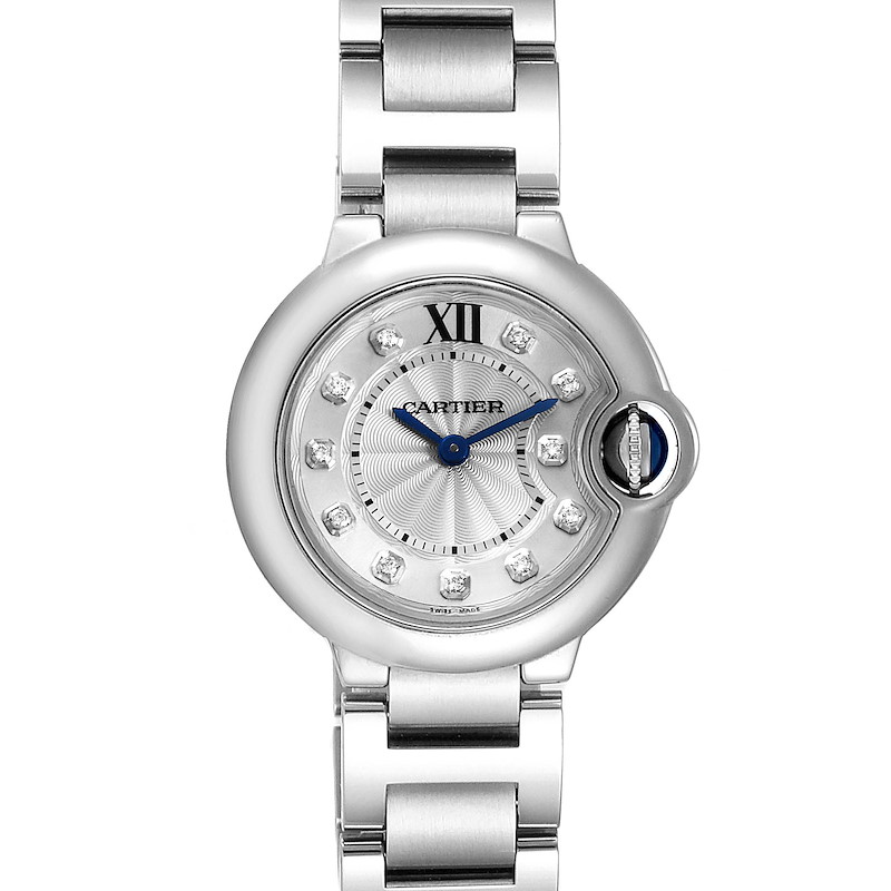 Cartier Ballon Bleu Silver Diamond Dial Steel Ladies Watch WE902073 SwissWatchExpo