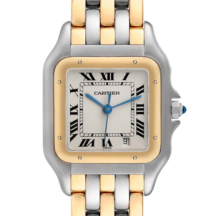 Cartier Panthere Steel 18K Yellow Gold 3 Row Ladies Watch W25028B8 SwissWatchExpo