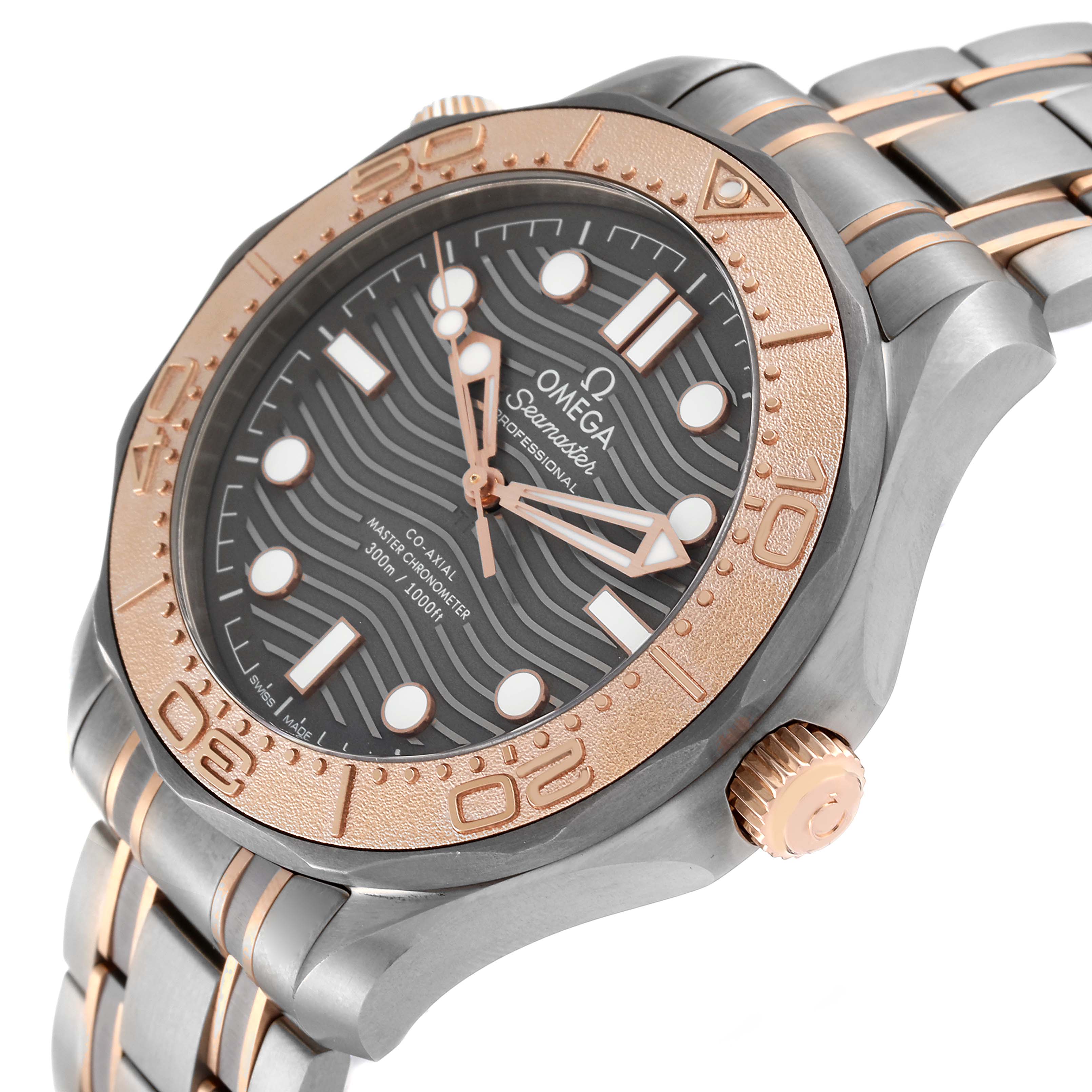 Omega Seamaster Titanium Rose Gold Mens Watch 210.60.42.20.99.001 Box ...