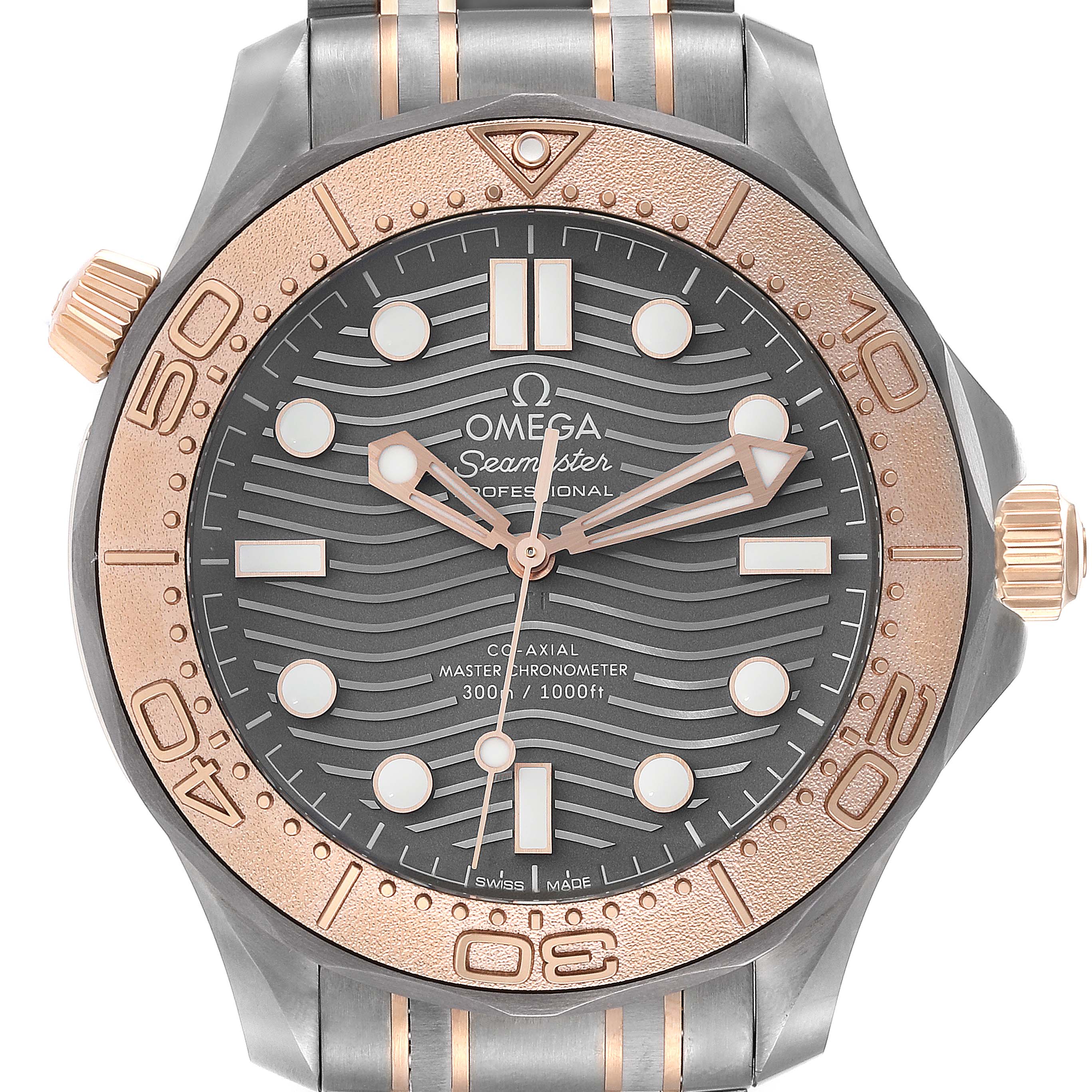 Omega Seamaster Titanium Rose Gold Mens Watch 210.60.42.20.99.001 Box ...