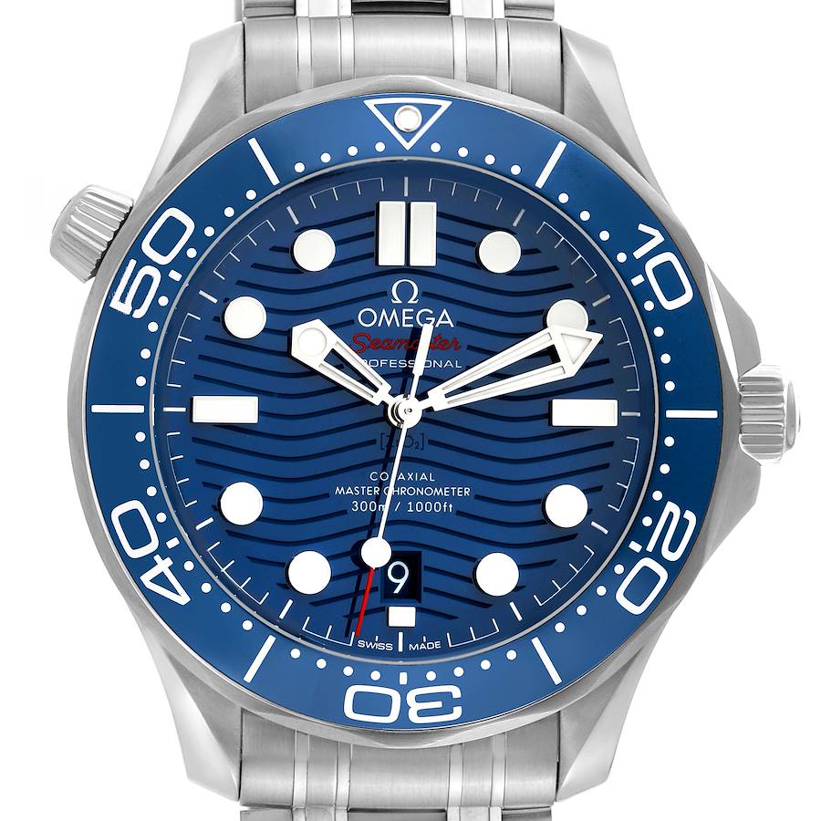 Omega Seamaster Diver Blue Dial Steel Mens Watch 210.30.42.20.03.001 Box Card SwissWatchExpo