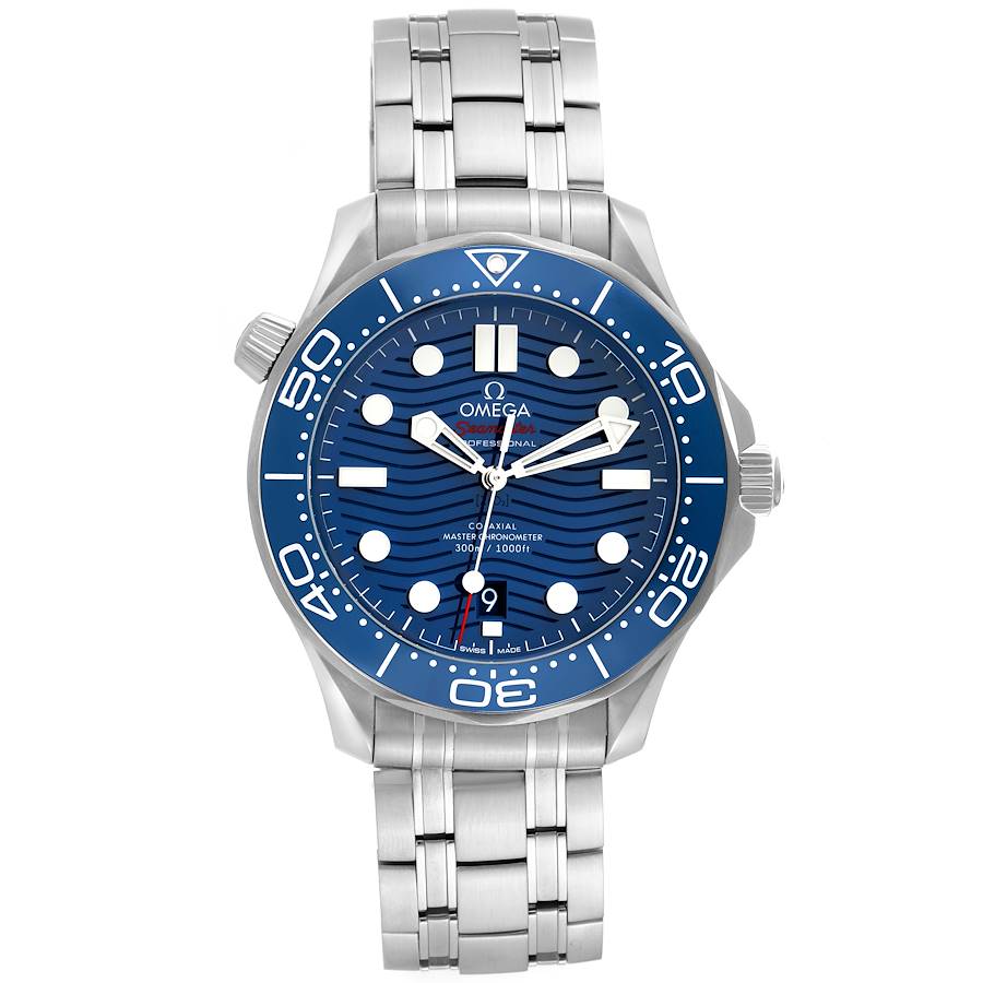 Omega Seamaster Diver Blue Dial Steel Mens Watch 210.30.42.20.03.001 Box Card SwissWatchExpo