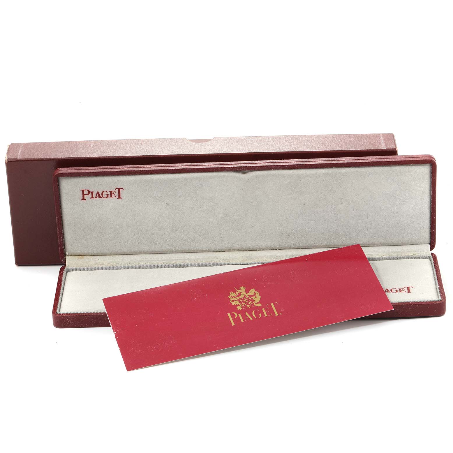 This image shows the box and warranty card for the Piaget 9131 C 10 Men
s White Gold Black Dial 9131 C 10 Men
s White Gold Black Dial Polo 18K White Gold Black Dial Men
s Watch, model 9131.