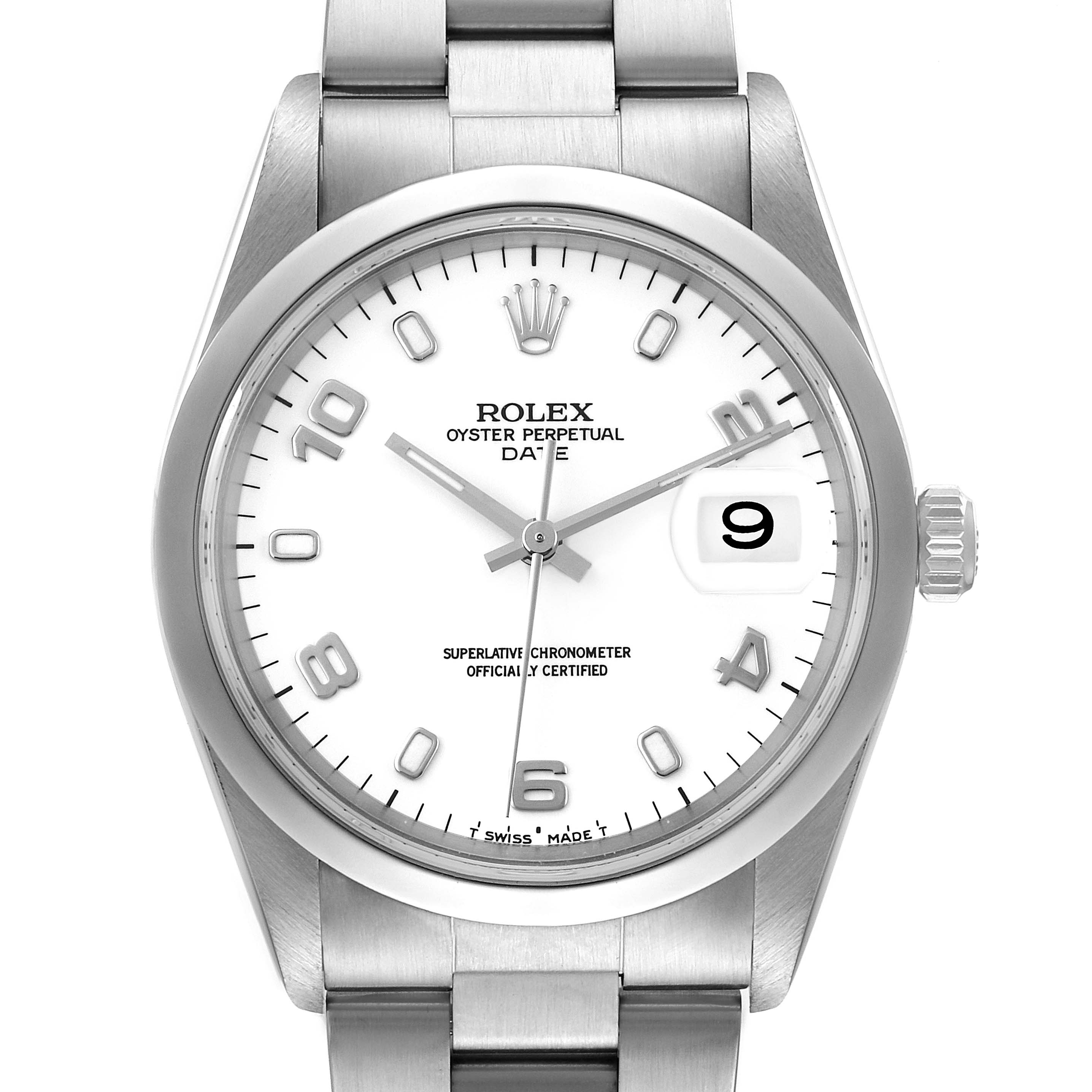 Rolex Date White Dial Oyster Bracelet 