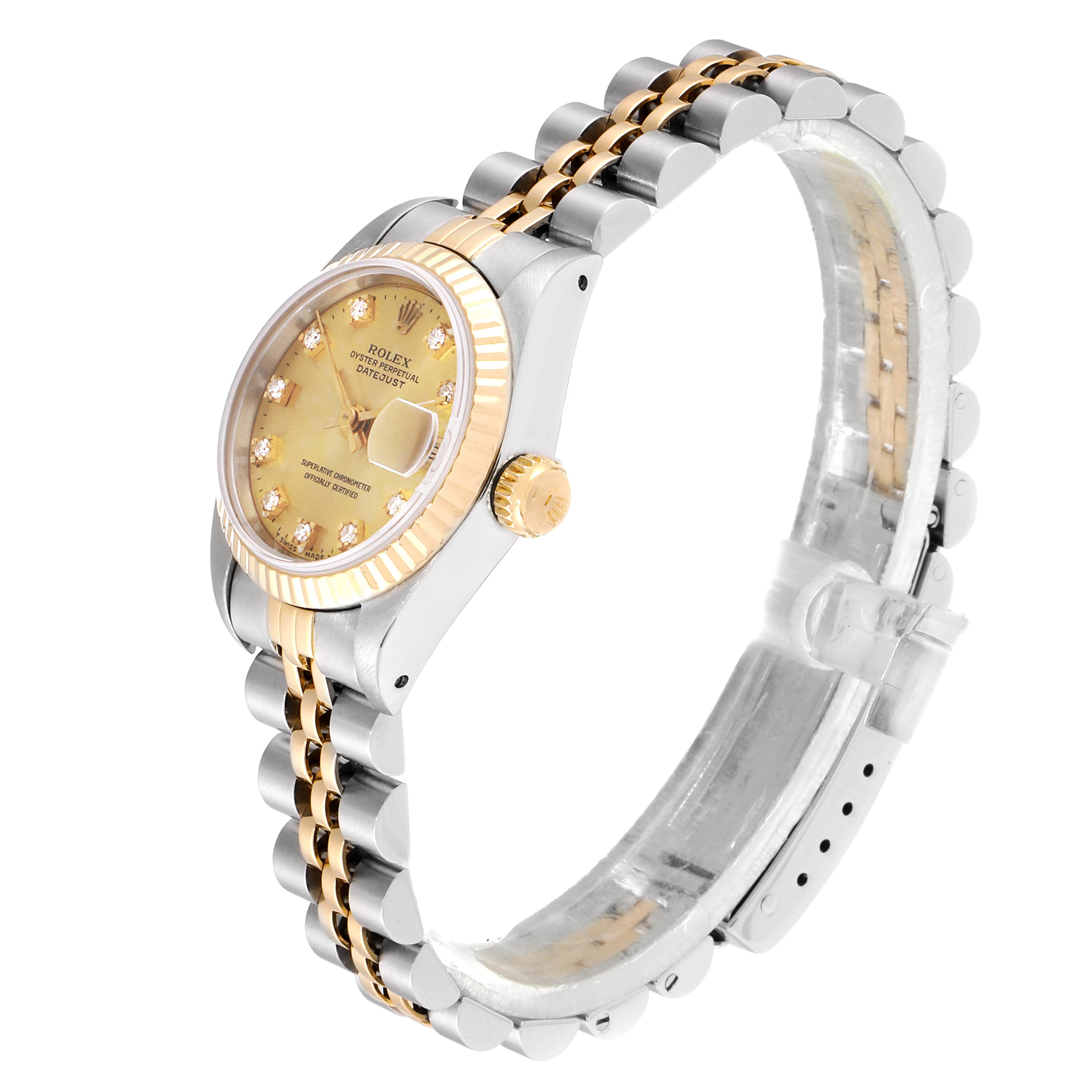 Rolex Datejust 26 Steel Yellow Gold Diamond Dial Ladies Watch 69173 ...