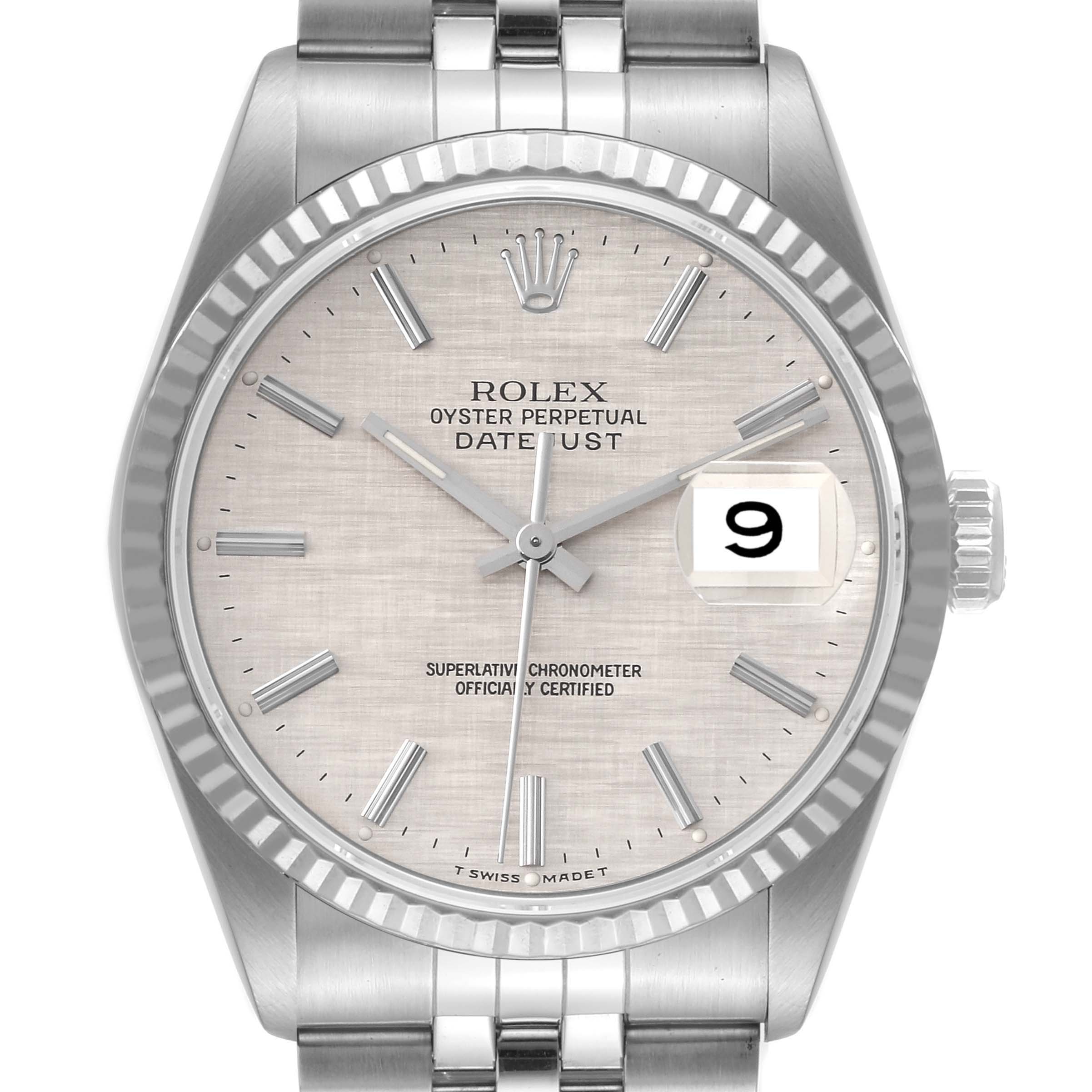 Rolex Datejust Steel Gold Silver Dial Mens Watch Box Papers | SwissWatchExpo