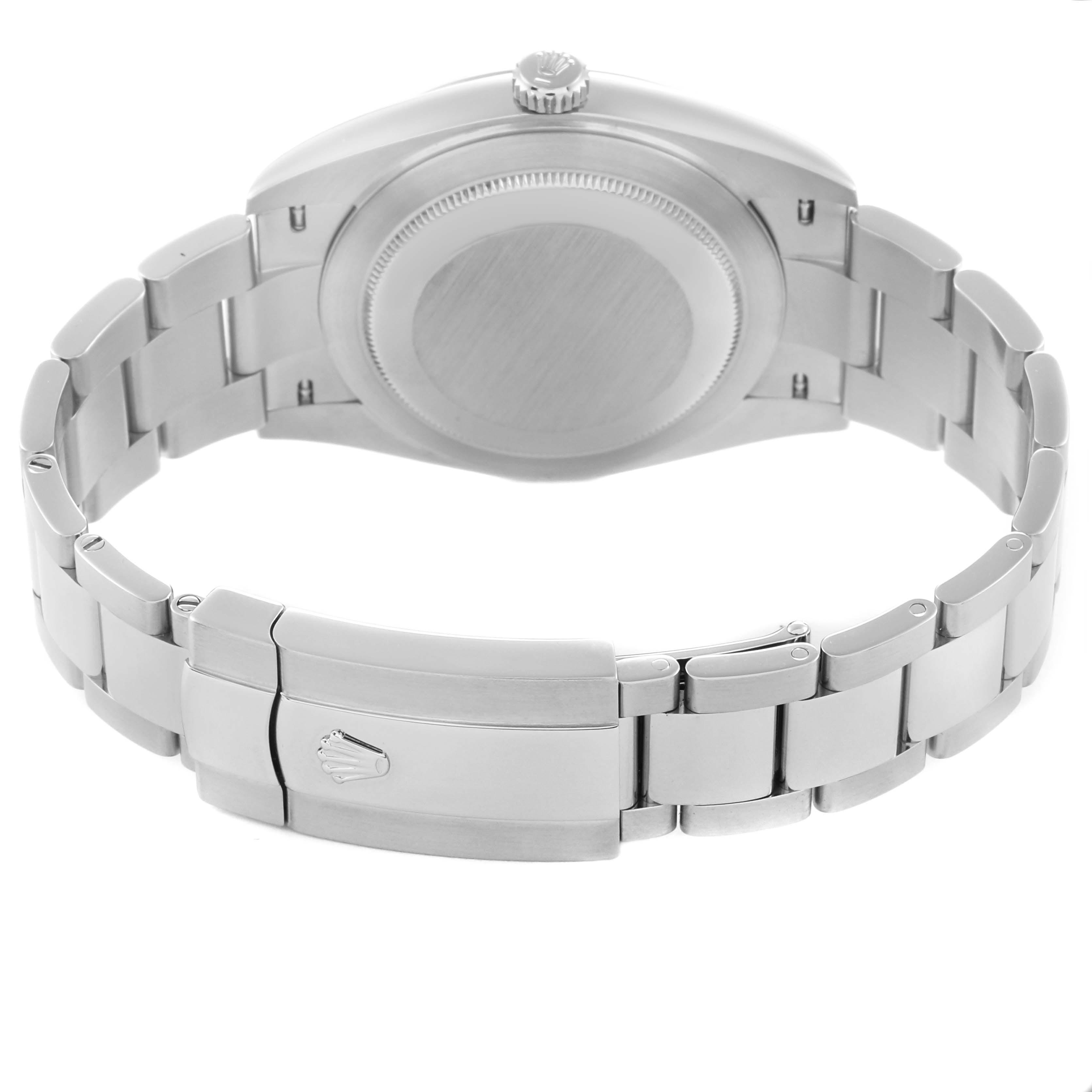 The image shows the back and clasp of the Rolex Datejust 41 126300 Men's Stainless Steel Black Dial 126300 Men's Stainless Steel Black Dial, highlighting the bracelet and case back.