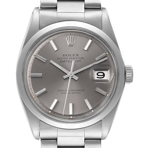 Photo of Rolex Datejust Steel Grey Dial Vintage Mens Watch 1600