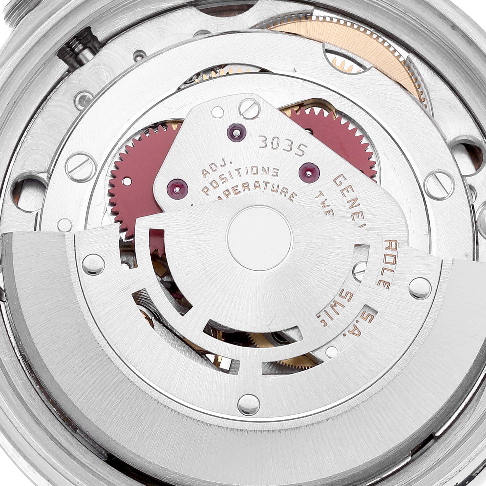 This image shows the movement mechanism of a Rolex Vintage Collection 16014 Men's Stainless Steel Silver Dial 16014 Men's Stainless Steel Silver Dial model, visible from the back.