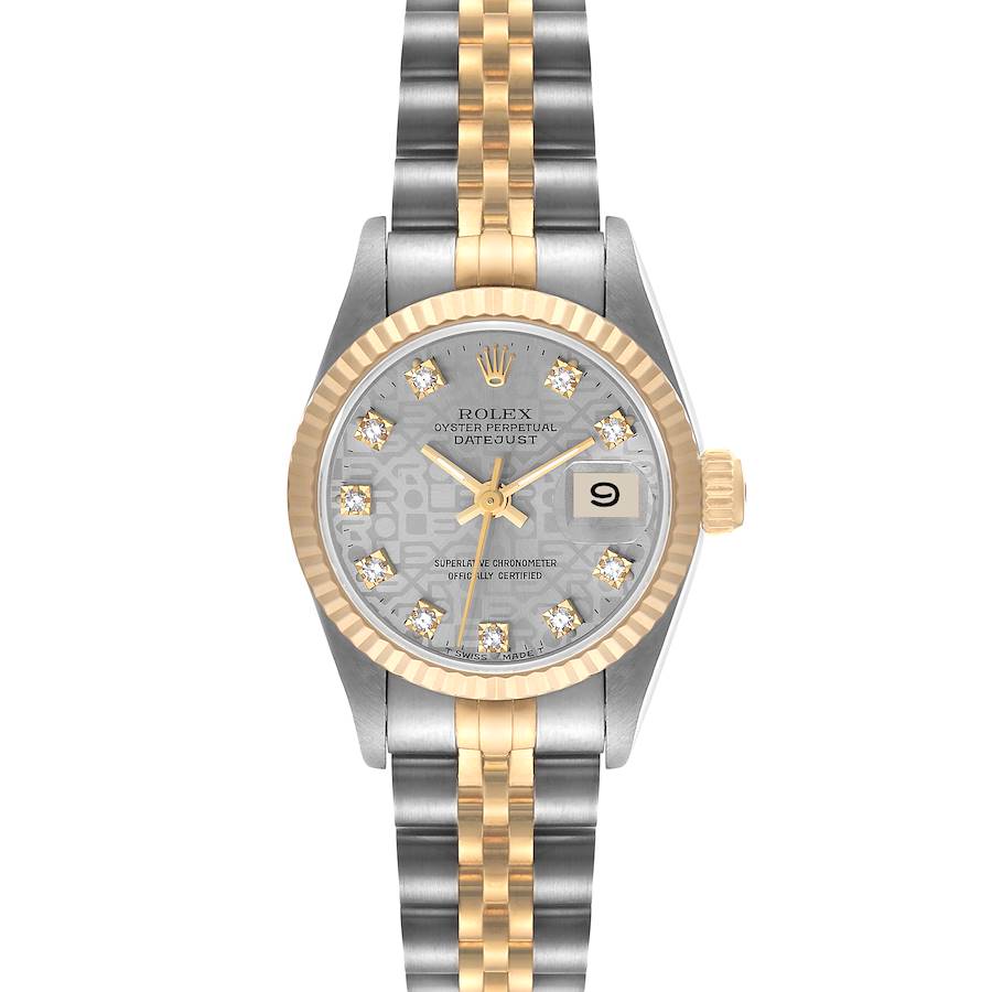 Rolex Datejust Steel Yellow Gold Diamond Dial Ladies Watch 69173 Box Papers SwissWatchExpo