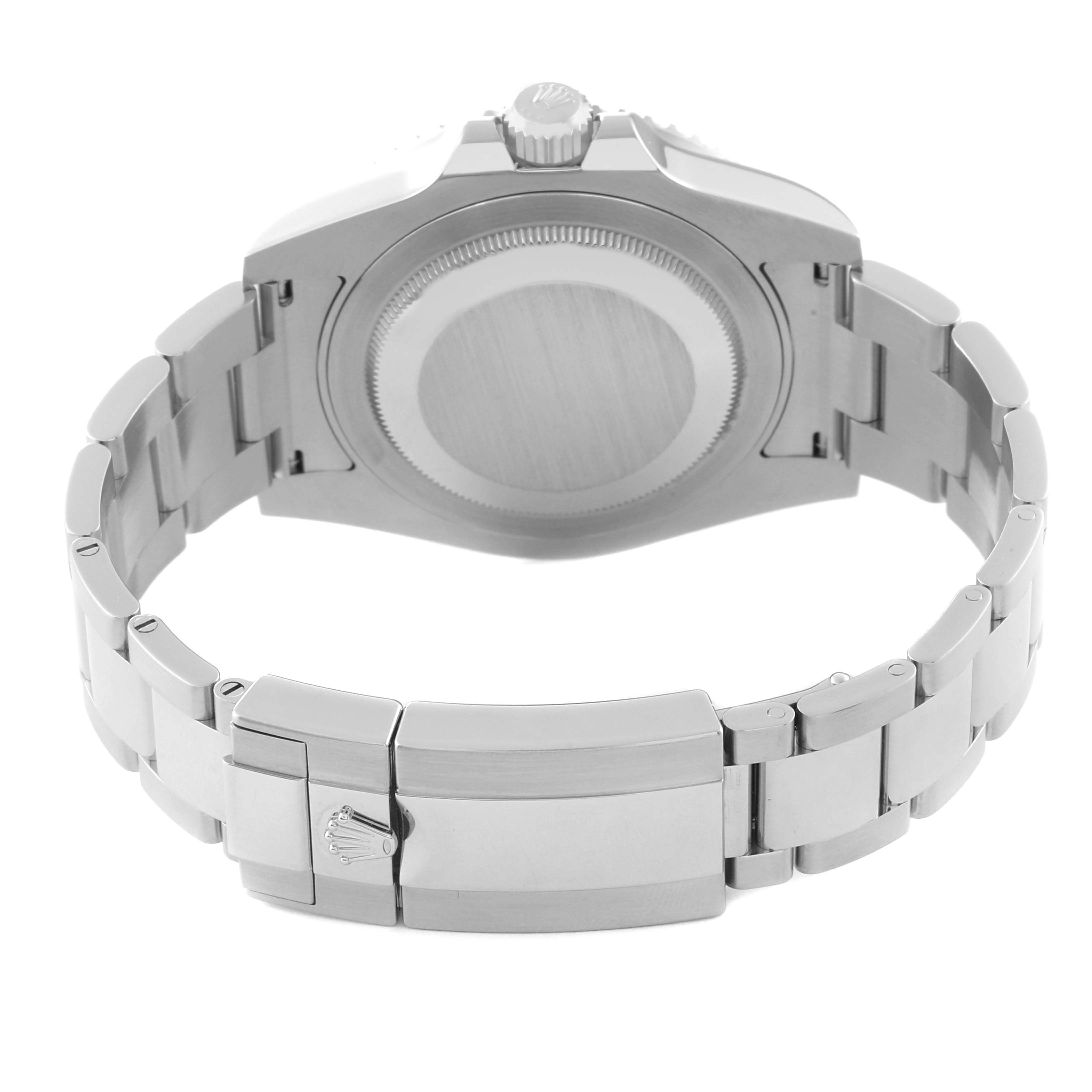 This image shows the back case and bracelet clasp of a Rolex GMT-Master 116710 Men
s Stainless Steel Black Dial 116710 Men
s Stainless Steel Black Dial watch.