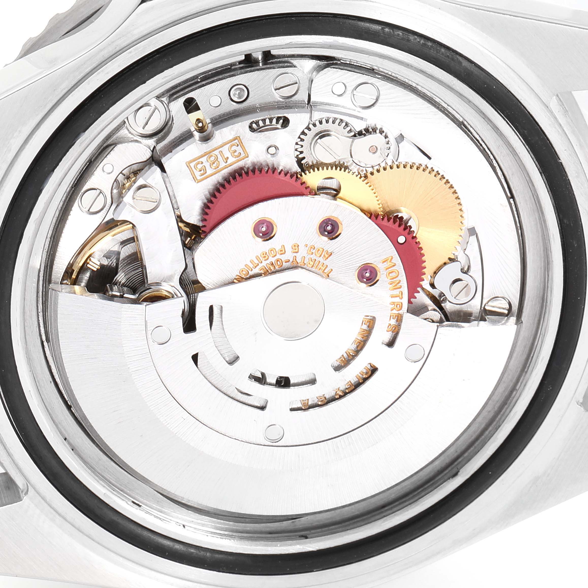 This image shows the back view of the Rolex GMT-Master 16710 Men's Stainless Steel Black Dial 16710 Men's Stainless Steel Black Dial, displaying its intricate movement components.