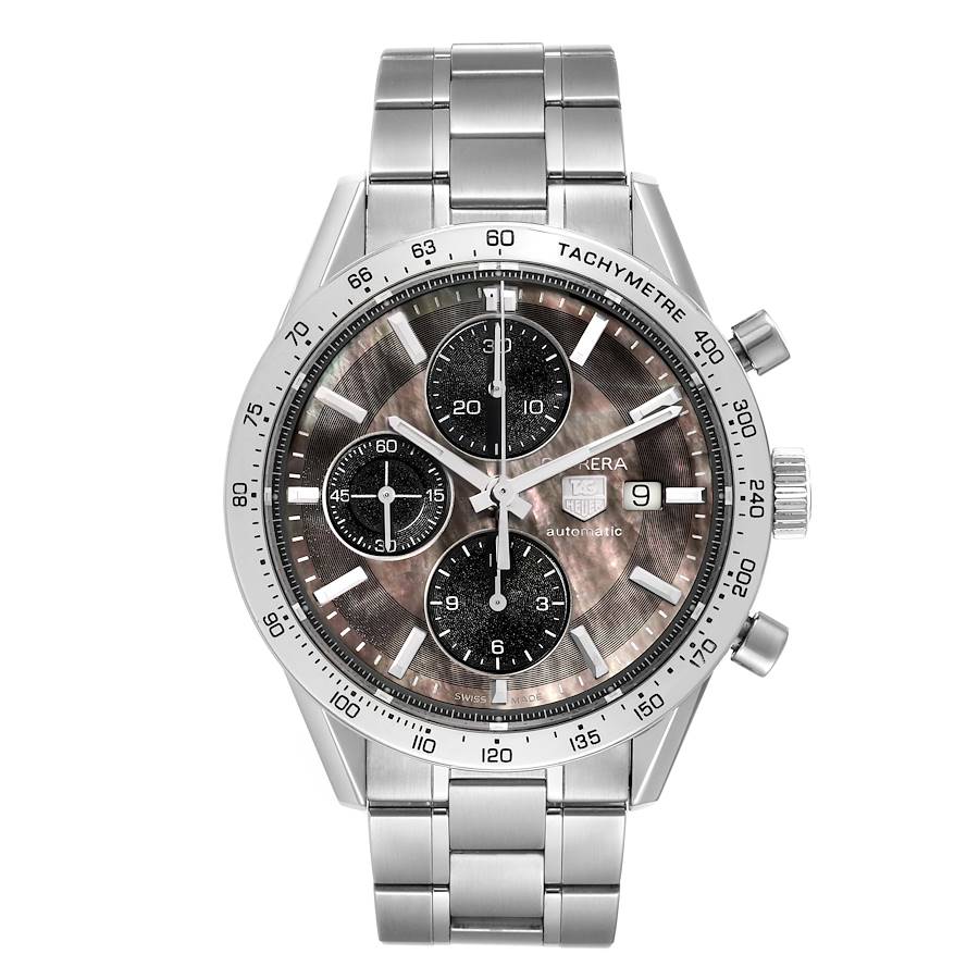 Tag Heuer Carrera Steel Mother of Pearl Dial Chronograph Mens Watch CV201P
