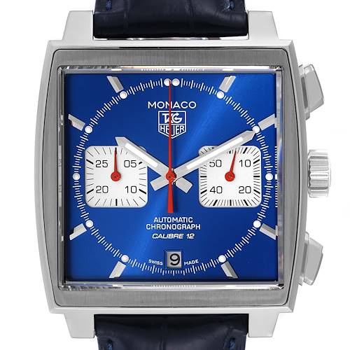 Photo of Tag Heuer Monaco Calibre 12 Blue Dial Steel Mens Watch CAW2111