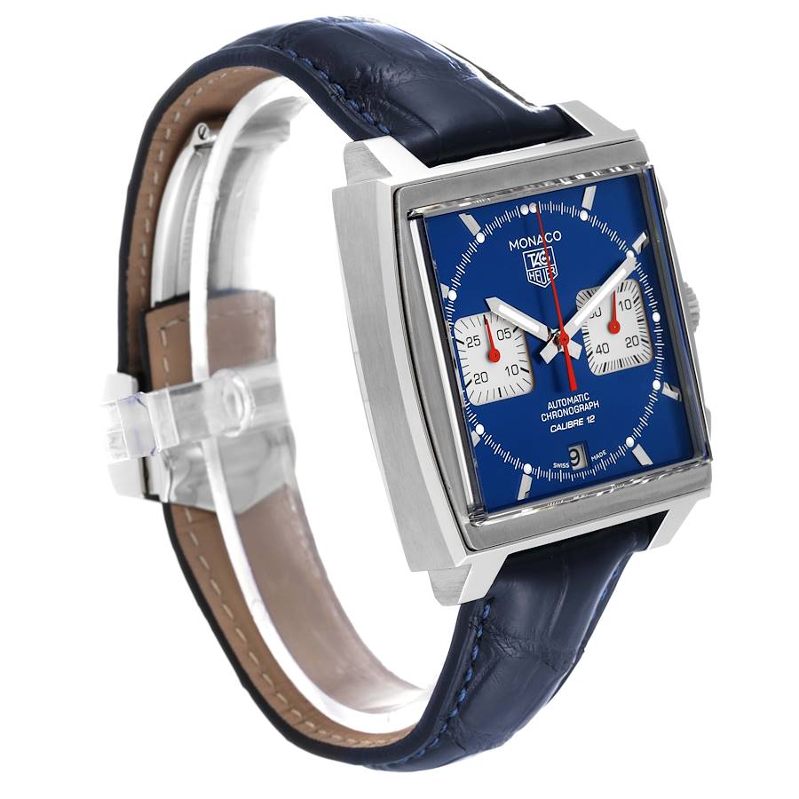 Tag Heuer Monaco Calibre 12 Blue Dial Steel Mens Watch CAW2111