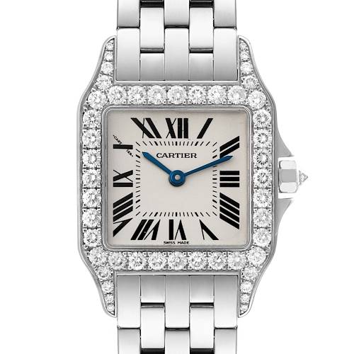 Photo of Cartier Santos Demoiselle Midsize White Gold Diamond Ladies Watch WF9004Y8