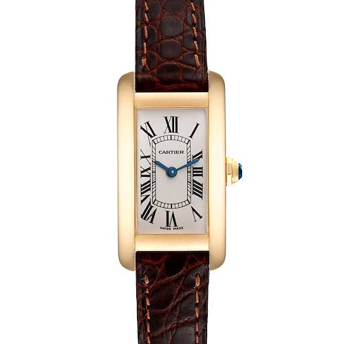 Photo of Cartier Tank Americaine Yellow Gold Leather Strap Ladies Watch W26015K2