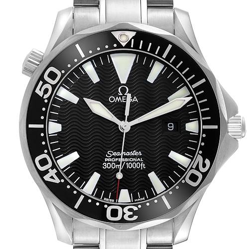 Photo of Omega Seamaster 41mm Black Dial Steel Mens Watch 2264.50.00 Card