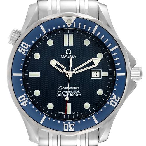 Photo of Omega Seamaster 41mm James Bond Blue Dial Steel Mens Watch 2541.80.00 Card