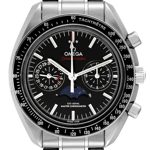 Photo of Omega Speedmaster Moonphase Chronograph Steel Mens Watch 304.30.44.52.01.001 Box Card
