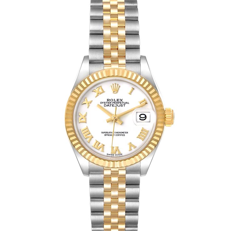 Rolex Datejust 28 Steel Yellow Gold White Dial Ladies Watch 279173 Card SwissWatchExpo