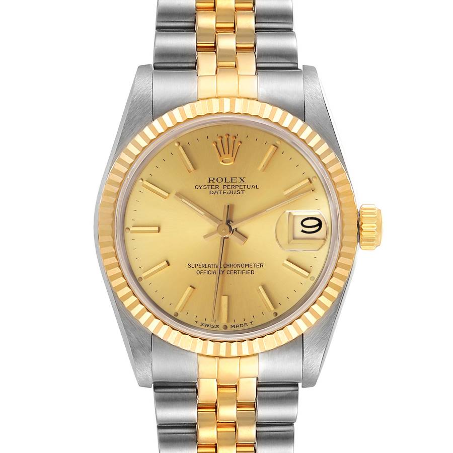 Rolex Datejust Midsize 31mm Steel Yellow Gold Ladies Watch 68273 SwissWatchExpo