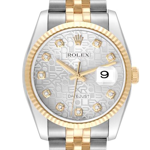 Photo of Rolex Datejust Steel Yellow Gold Diamond Dial Mens Watch 116233