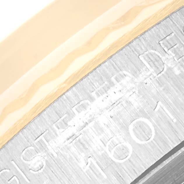 This close-up image shows the case back engraving detail of the Rolex Vintage Collection 16013 Men's Steel and Gold (two tone) Champagne Dial 16013 Men's Steel and Gold (two tone) Champagne Dial model.