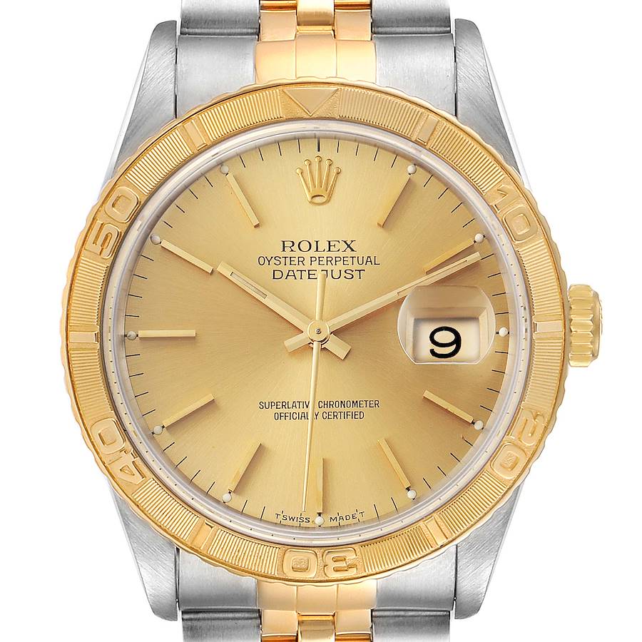 Rolex Datejust Turnograph Steel Yellow Gold Mens Watch 16263 SwissWatchExpo