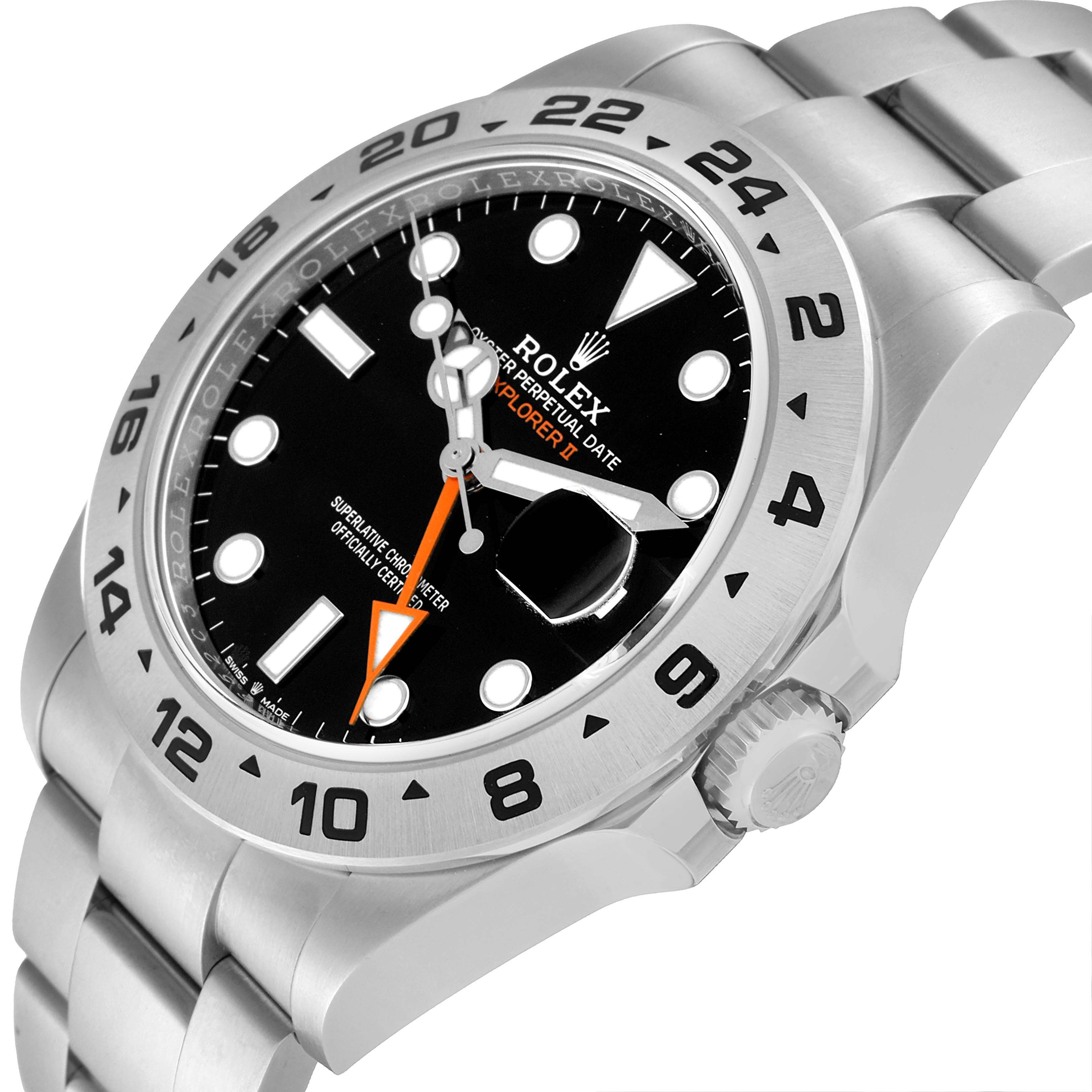 The Rolex Explorer 226570 Men's Stainless Steel Black Dial 226570 Men's Stainless Steel Black Dial watch is shown at an angled view highlighting its dial, bezel, crown, and bracelet.