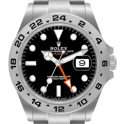 Photo of Rolex Explorer II 42 Black Dial Orange Hand Steel Watch 226570 Unworn