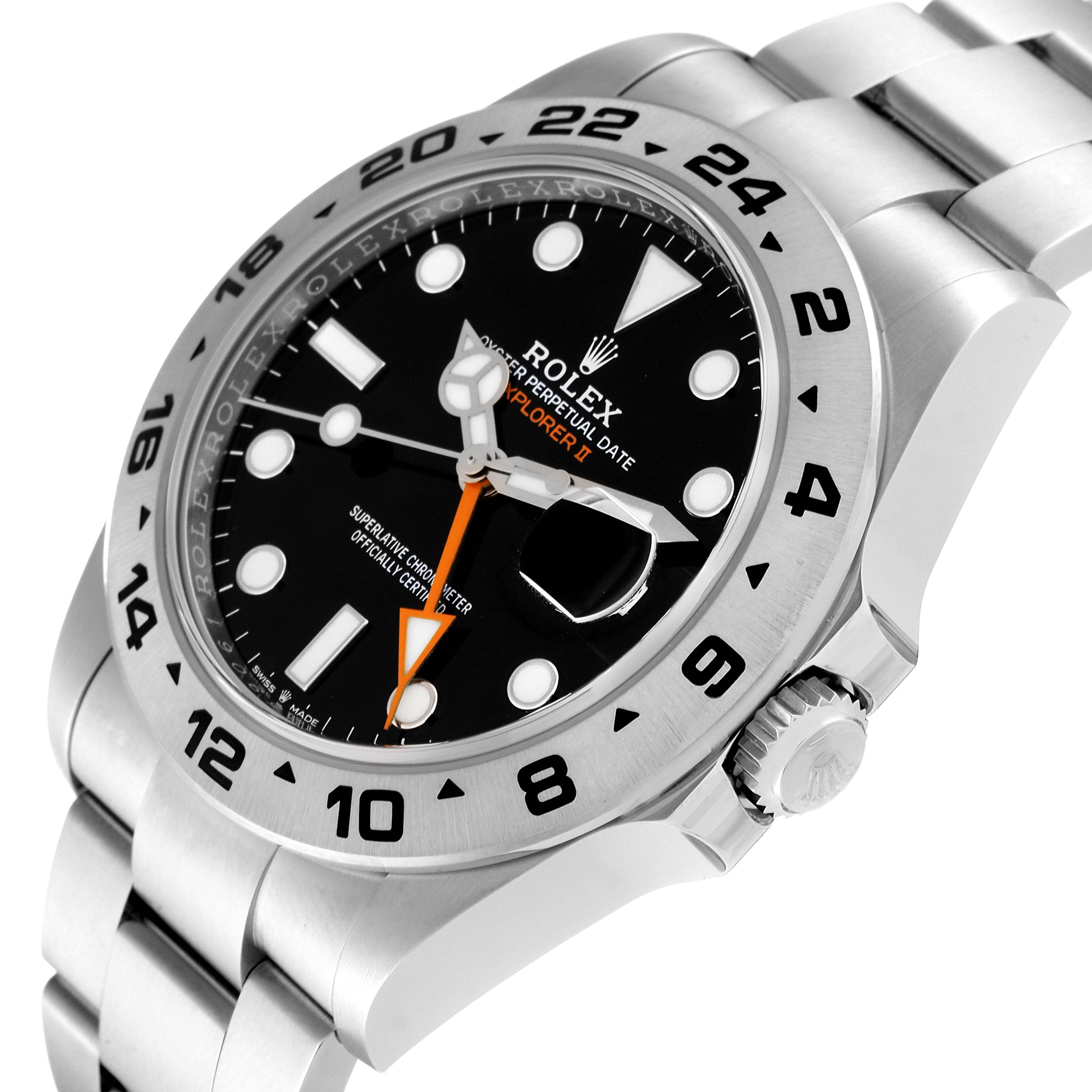 The image shows a Rolex Explorer 226570 Men's Stainless Steel Black Dial 226570 Men's Stainless Steel Black Dial watch at an angle highlighting the dial, bezel, crown, and part of the bracelet.