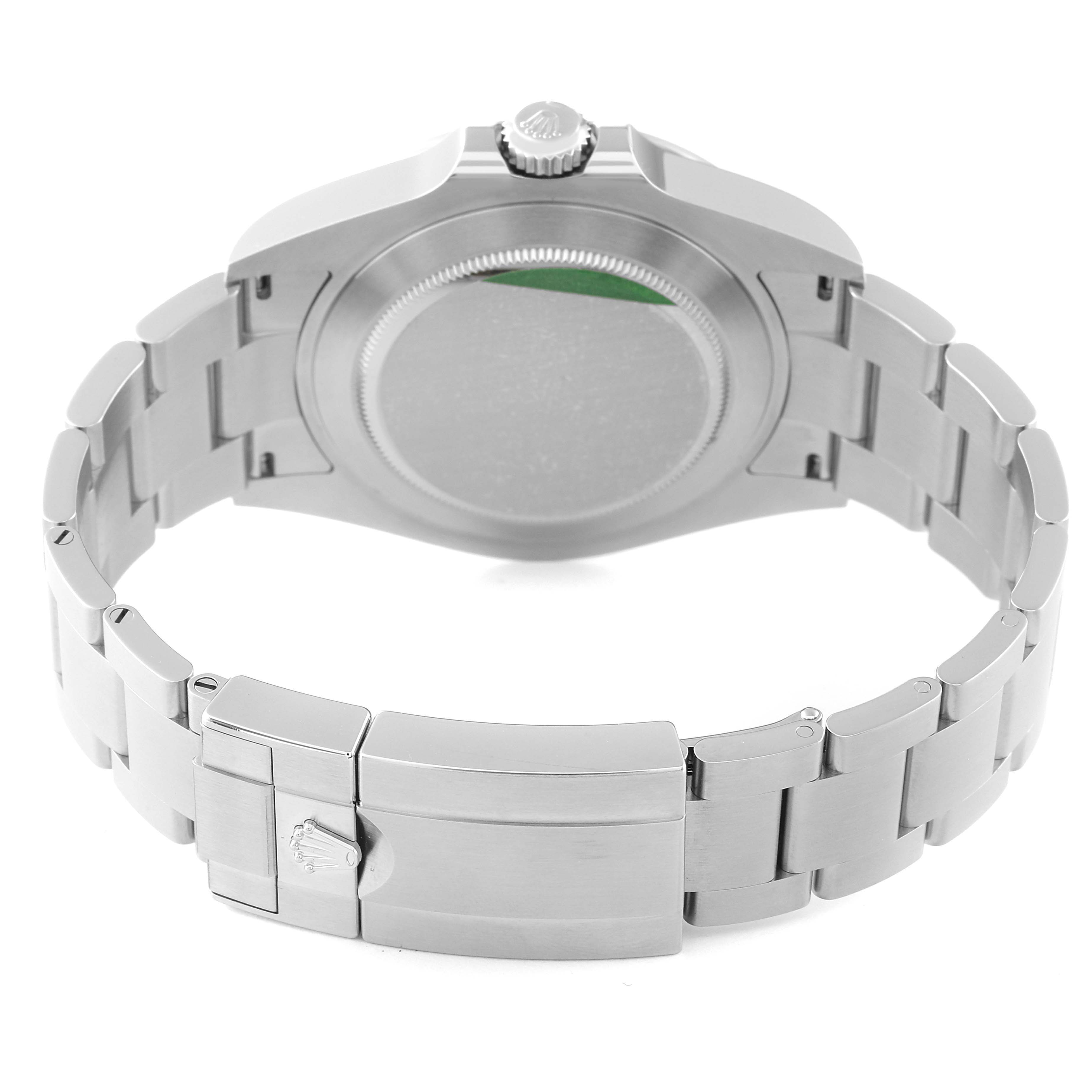 The image shows the back case and bracelet clasp of a Rolex Explorer 226570 Men's Stainless Steel Black Dial 226570 Men's Stainless Steel Black Dial watch at a rear angle.