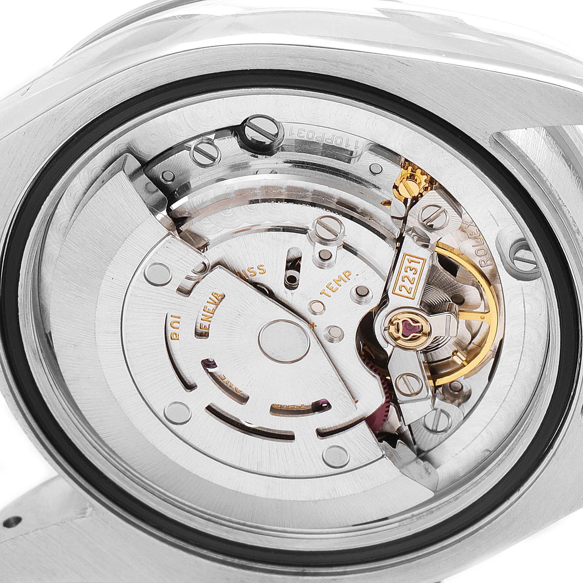 This image shows the internal mechanism of a Rolex Mid-Size 177200 Women's Stainless Steel Blue Dial 177200 Women's Stainless Steel Blue Dial model watch, focusing on its movement parts.