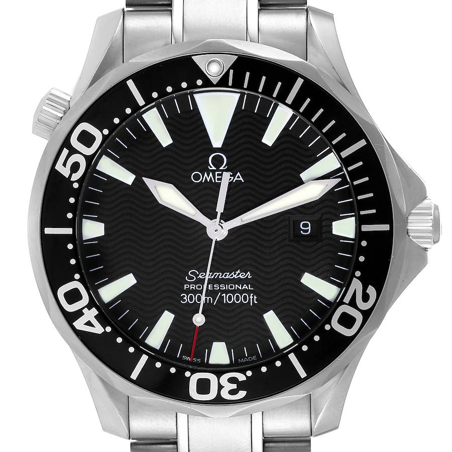 Omega Seamaster 41mm Black Dial Stainless Steel Mens Watch 2264.50.00 Box Card SwissWatchExpo