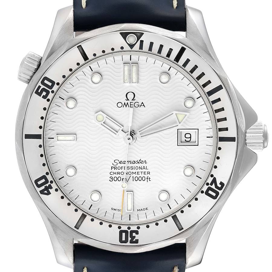 Omega Seamaster White Wave Decor Dial Steel 300m Watch 2532.20.00 SwissWatchExpo