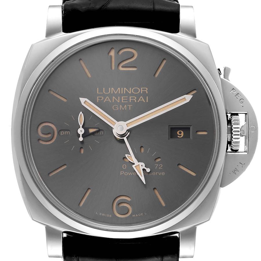 Panerai Luminor Due GMT Anthracite Dial Automtic Watch PAM00944 Box Papers SwissWatchExpo