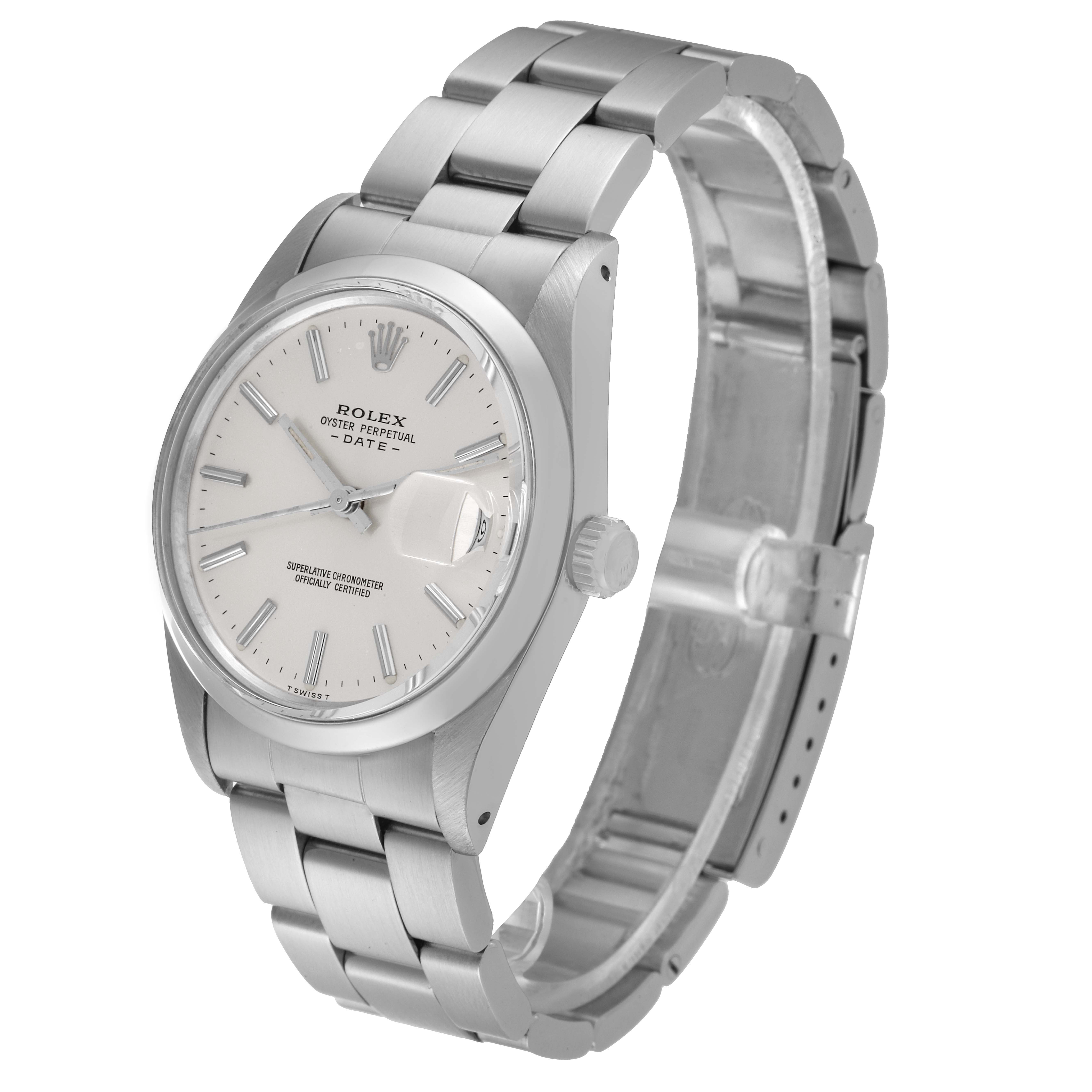 The Rolex Vintage Collection 15000 Men's Stainless Steel Silver Dial 15000 Men's Stainless Steel Silver Dial watch is shown at a three-quarter angle, displaying the face, bezel, crown, and bracelet.