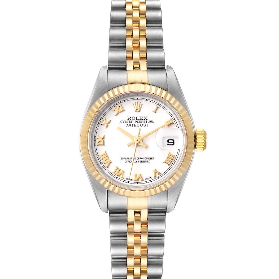 Rolex Datejust 26 Steel Yellow Gold White Dial Watch 79173 Box Papers SwissWatchExpo