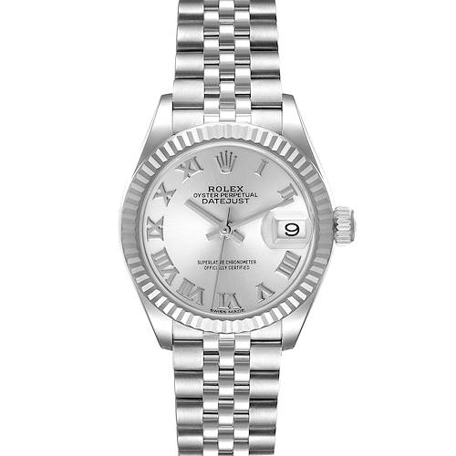 Photo of Rolex Datejust 28 Steel White Gold Silver Dial Ladies Watch 279174