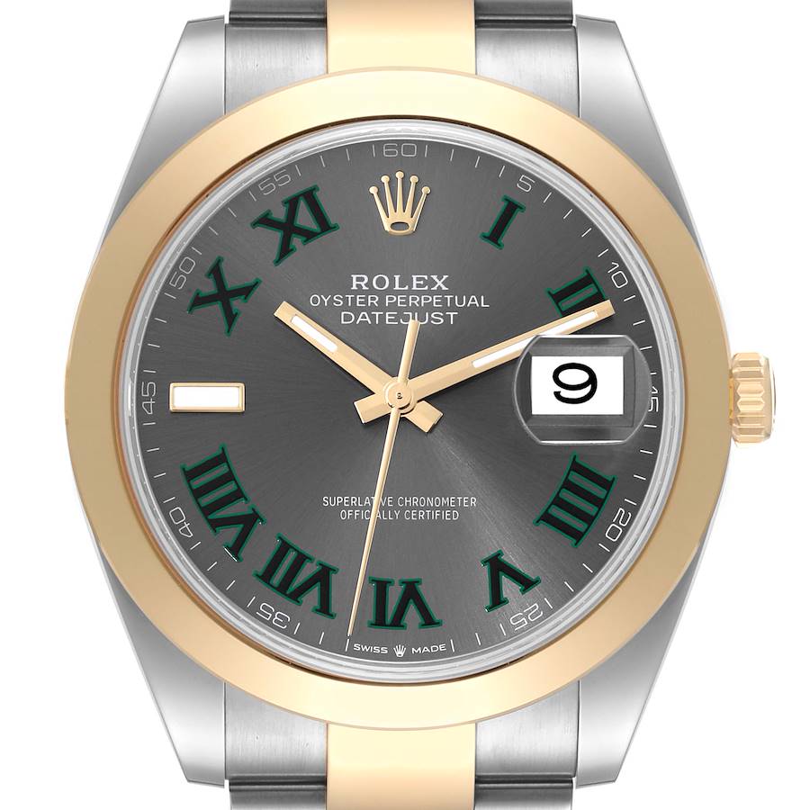 Rolex Datejust 41 Steel Yellow Gold Wimbledon Dial Mens Watch 126303 Unworn SwissWatchExpo