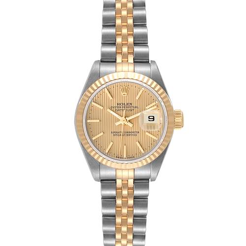 Photo of Rolex Datejust Champagne Tapestry Dial Ladies Watch 79173 Box Papers