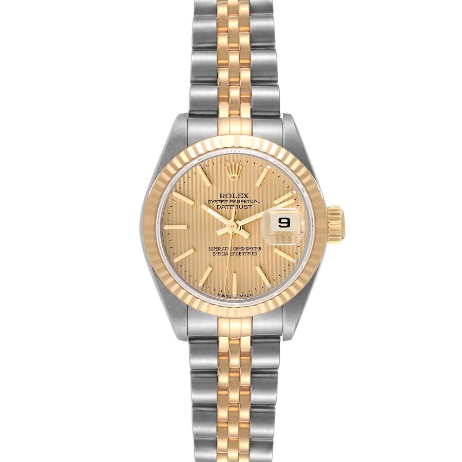 Rolex Datejust Champagne Tapestry Dial Ladies Watch 79173 Box Papers SwissWatchExpo