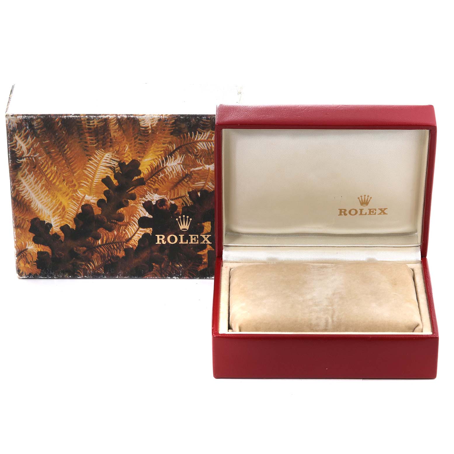 The image shows the presentation box and outer packaging for a Rolex President 69178 Women's Yellow Gold Mother of Pearl Dial 69178 Women's Yellow Gold Mother of Pearl Dial model watch.